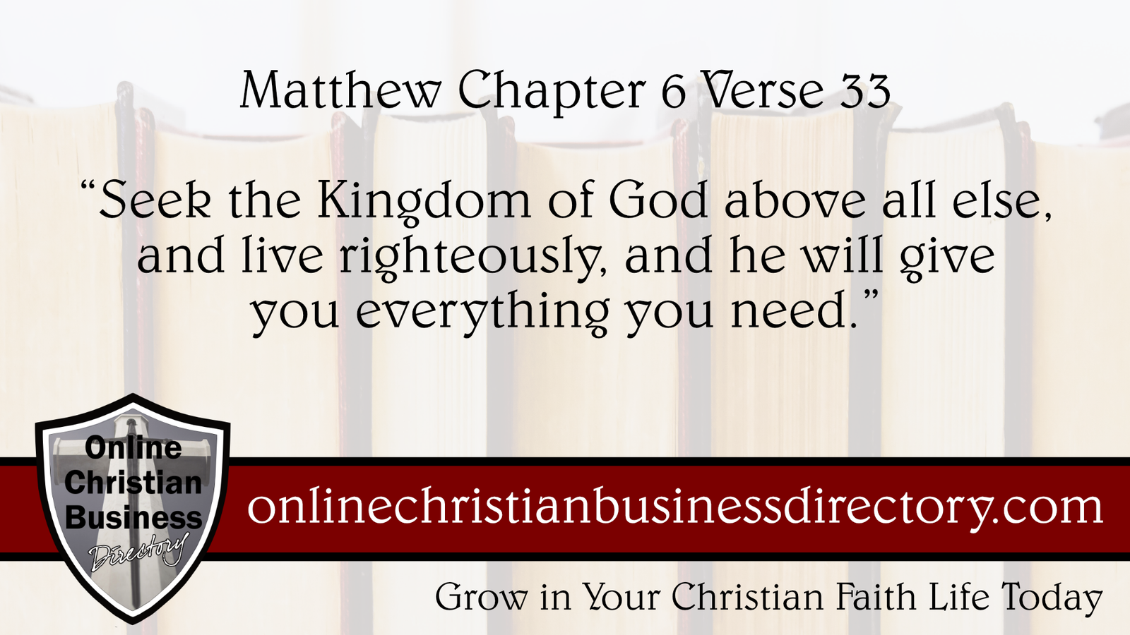 Matthew Chapter 6 Verse 33
