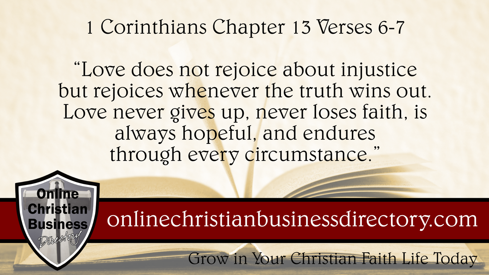 1 Corinthians Chapter 13 Verses 6-7